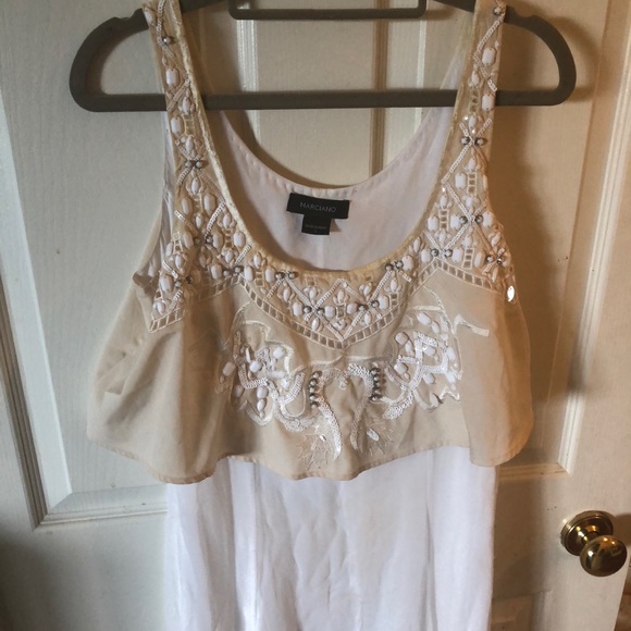 Marciano maxi dress fully lined with a creamy top - Picture 3 of 5